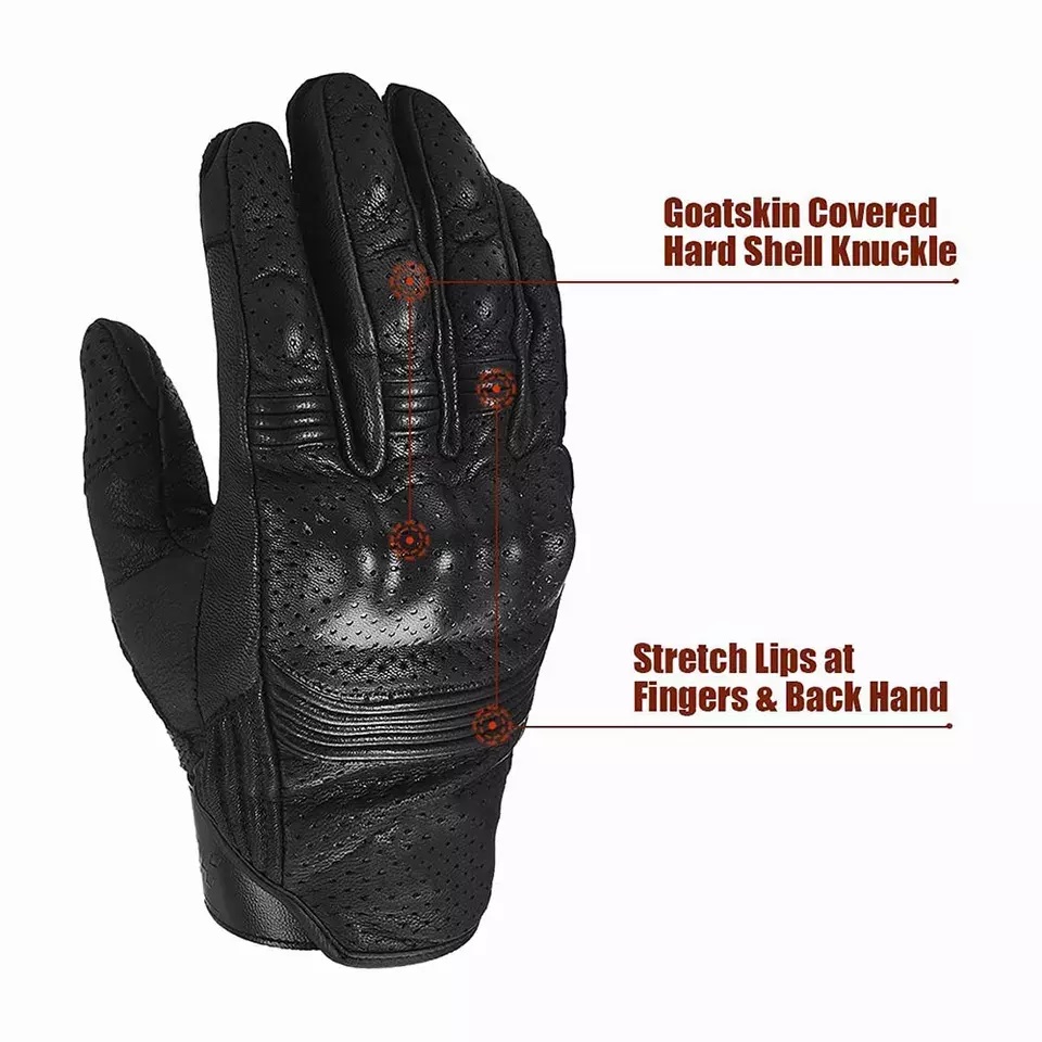 Leather Motorbike Gloves - Image 2