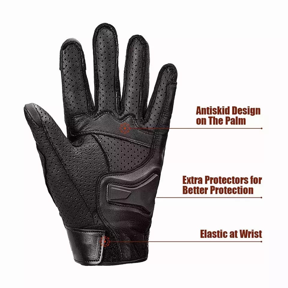 Leather Motorbike Gloves - Image 3